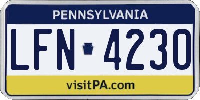 PA license plate LFN4230