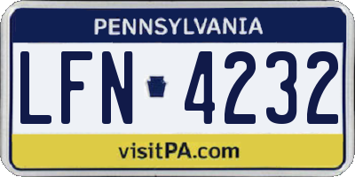 PA license plate LFN4232