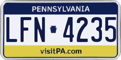 PA license plate LFN4235