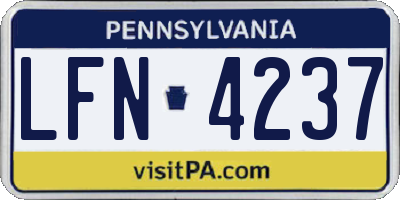 PA license plate LFN4237