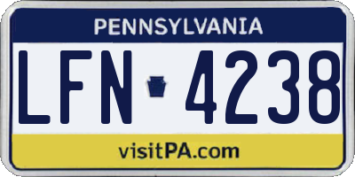 PA license plate LFN4238