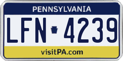 PA license plate LFN4239