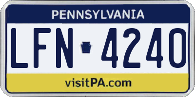 PA license plate LFN4240