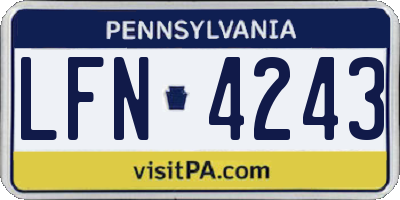PA license plate LFN4243