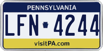 PA license plate LFN4244