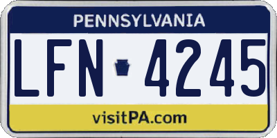 PA license plate LFN4245
