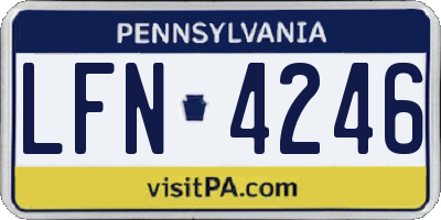 PA license plate LFN4246