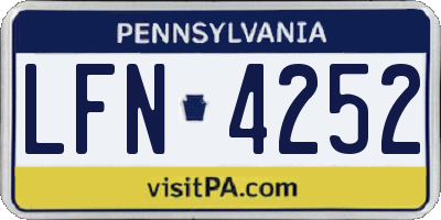 PA license plate LFN4252