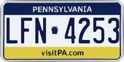 PA license plate LFN4253