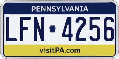 PA license plate LFN4256