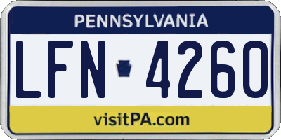 PA license plate LFN4260