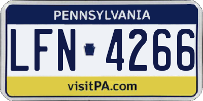 PA license plate LFN4266