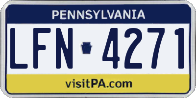 PA license plate LFN4271