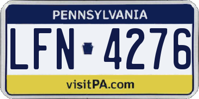 PA license plate LFN4276