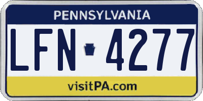 PA license plate LFN4277