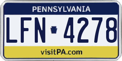PA license plate LFN4278
