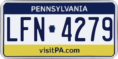 PA license plate LFN4279
