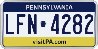 PA license plate LFN4282
