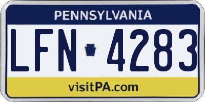 PA license plate LFN4283