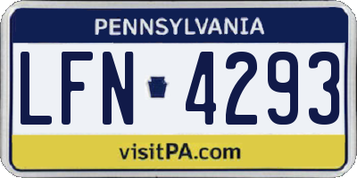 PA license plate LFN4293