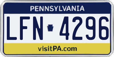 PA license plate LFN4296