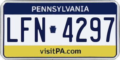 PA license plate LFN4297