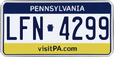 PA license plate LFN4299
