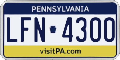 PA license plate LFN4300