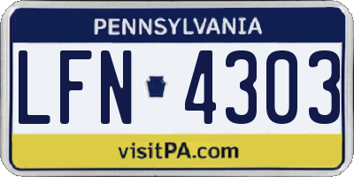 PA license plate LFN4303