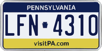 PA license plate LFN4310