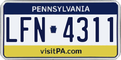 PA license plate LFN4311
