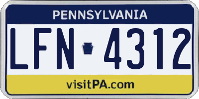PA license plate LFN4312