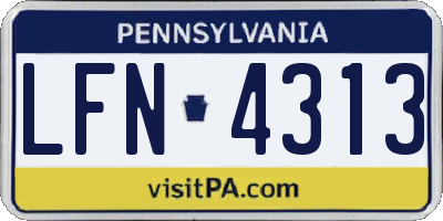 PA license plate LFN4313