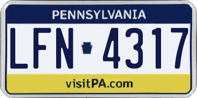 PA license plate LFN4317