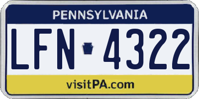 PA license plate LFN4322