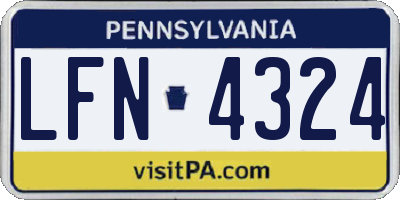 PA license plate LFN4324
