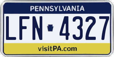 PA license plate LFN4327