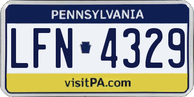 PA license plate LFN4329