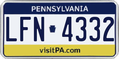 PA license plate LFN4332