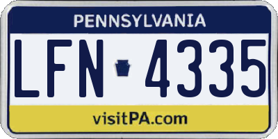 PA license plate LFN4335