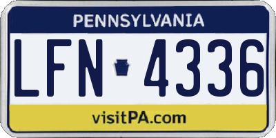PA license plate LFN4336