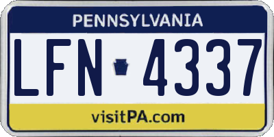 PA license plate LFN4337