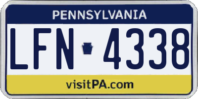 PA license plate LFN4338