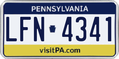 PA license plate LFN4341