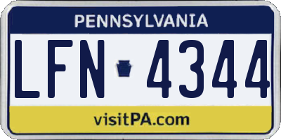 PA license plate LFN4344