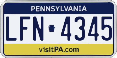 PA license plate LFN4345