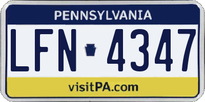 PA license plate LFN4347