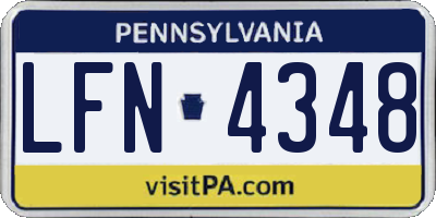 PA license plate LFN4348