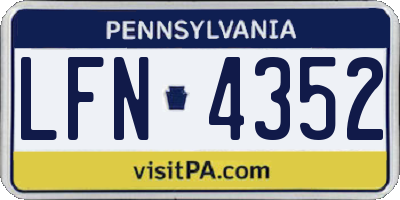 PA license plate LFN4352