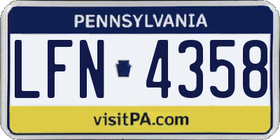 PA license plate LFN4358